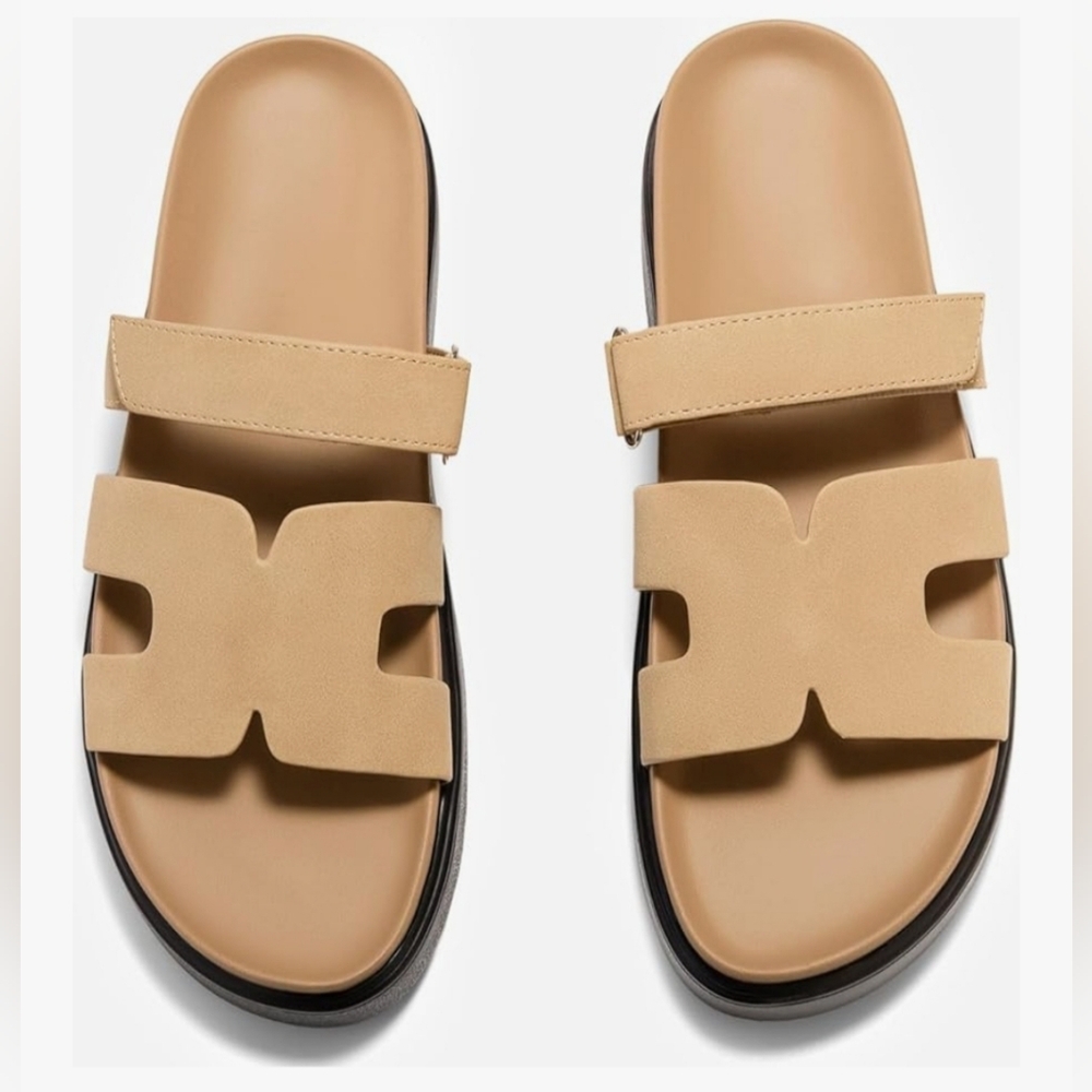 Tan Slide Sandals Style And Comfort! NWT Size 7
